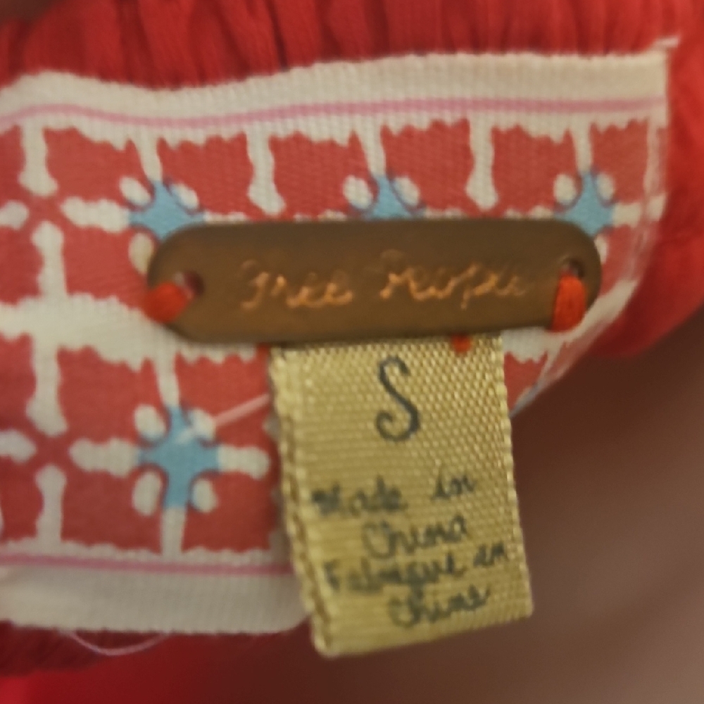 BEAUTIFUL FREE PEOPLE RED, PINK, AND BROWN BEADED TUNIC OR DRESS. NWOT. - Picture 14 of 16